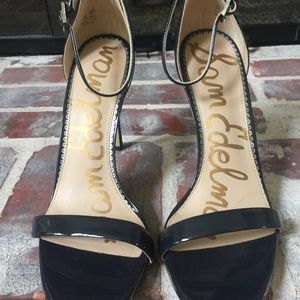 Sam Edelman Strappy Heel Black Patent Leather